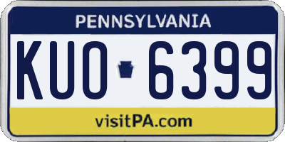 PA license plate KUO6399