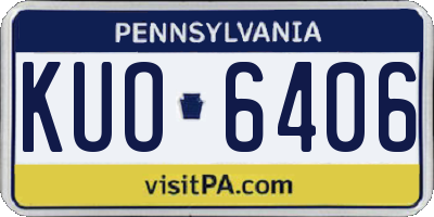 PA license plate KUO6406