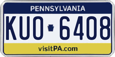 PA license plate KUO6408