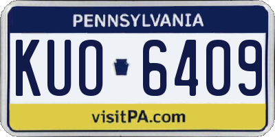 PA license plate KUO6409