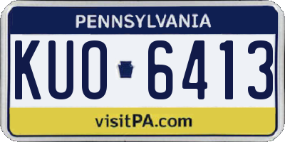 PA license plate KUO6413