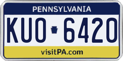 PA license plate KUO6420