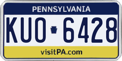 PA license plate KUO6428
