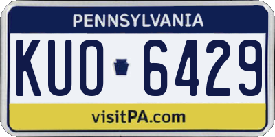 PA license plate KUO6429