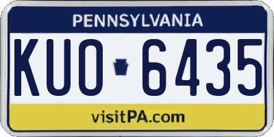 PA license plate KUO6435