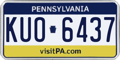 PA license plate KUO6437
