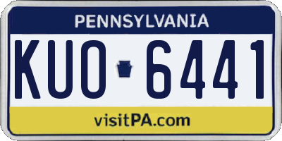 PA license plate KUO6441