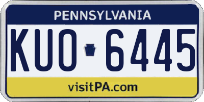 PA license plate KUO6445