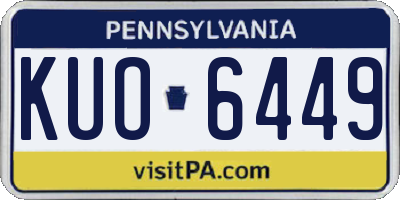 PA license plate KUO6449