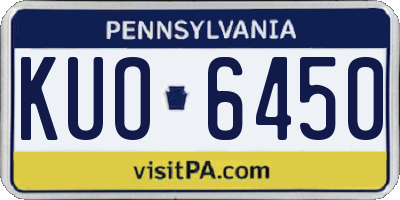 PA license plate KUO6450