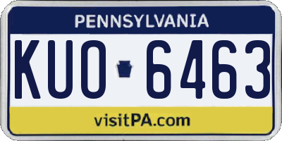 PA license plate KUO6463