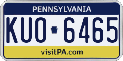 PA license plate KUO6465