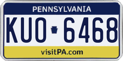 PA license plate KUO6468