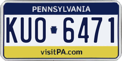 PA license plate KUO6471