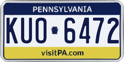 PA license plate KUO6472