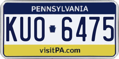 PA license plate KUO6475