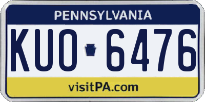 PA license plate KUO6476