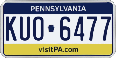 PA license plate KUO6477