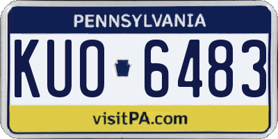 PA license plate KUO6483