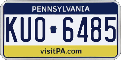 PA license plate KUO6485