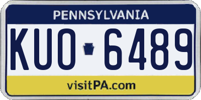 PA license plate KUO6489