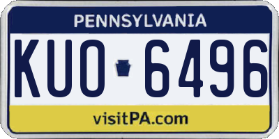 PA license plate KUO6496
