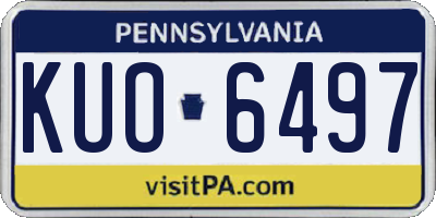 PA license plate KUO6497