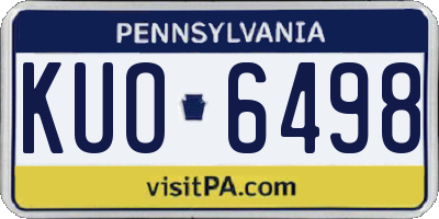 PA license plate KUO6498