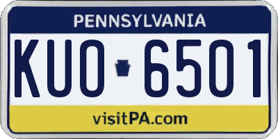 PA license plate KUO6501