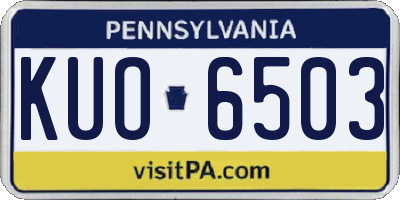 PA license plate KUO6503