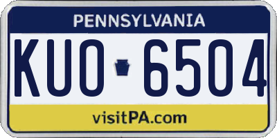 PA license plate KUO6504