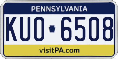 PA license plate KUO6508