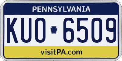 PA license plate KUO6509