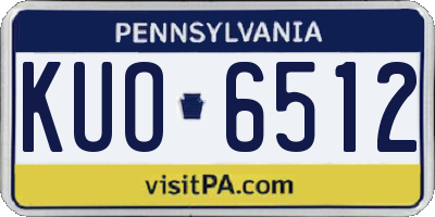 PA license plate KUO6512