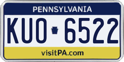 PA license plate KUO6522