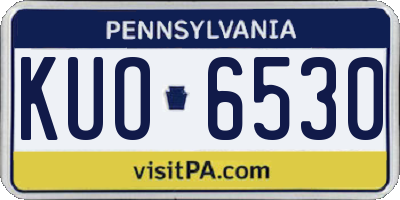 PA license plate KUO6530