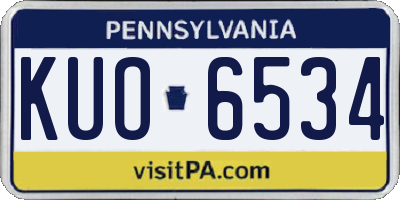 PA license plate KUO6534