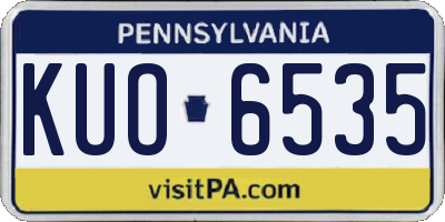 PA license plate KUO6535