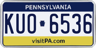 PA license plate KUO6536