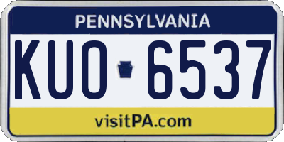 PA license plate KUO6537