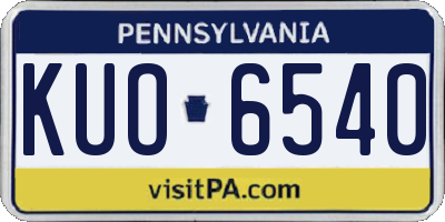 PA license plate KUO6540