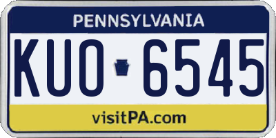 PA license plate KUO6545