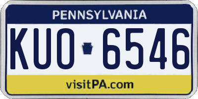 PA license plate KUO6546