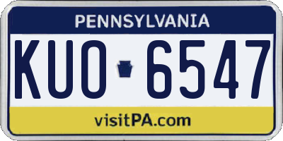 PA license plate KUO6547
