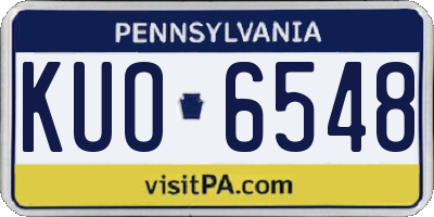 PA license plate KUO6548