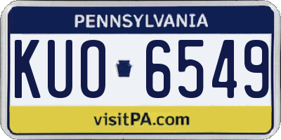 PA license plate KUO6549
