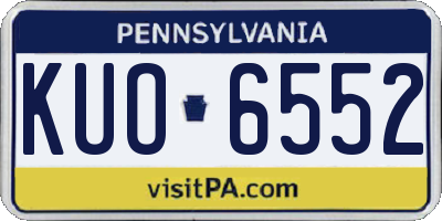 PA license plate KUO6552