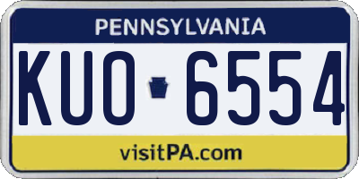 PA license plate KUO6554