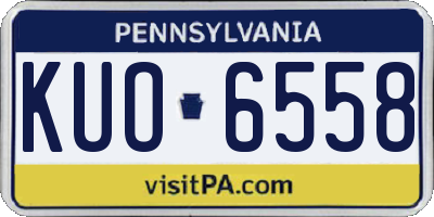 PA license plate KUO6558