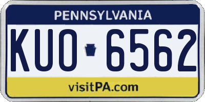 PA license plate KUO6562